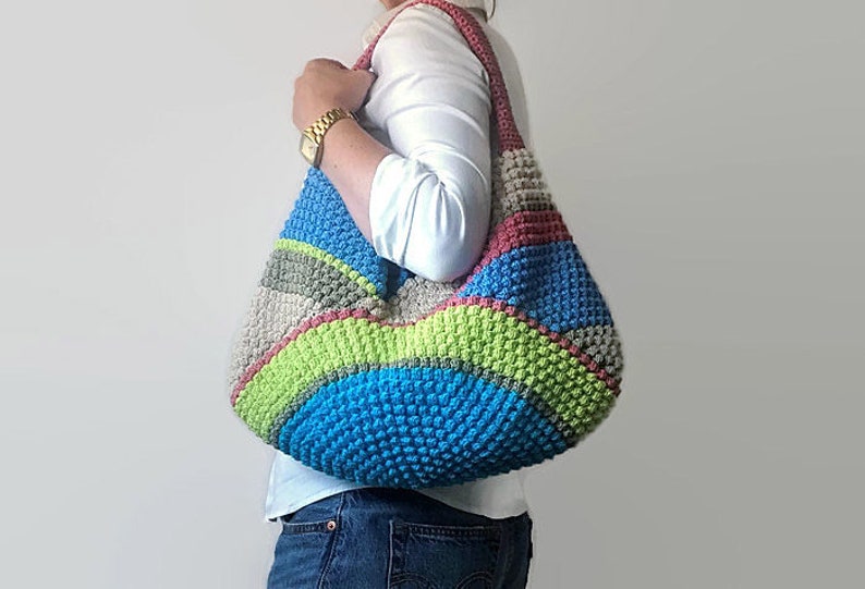 4 CROCHET PATTERNS Crochet Bag Pattern Tote Pattern crochet purse woman bag, shopping bag, summer bag handbag crochet shoulder bag image 4