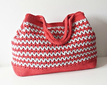 GEHAAKT PATROON Gehaakte tas Patroon draagtas Gehaakte tas damestas, boodschappentas, zomertas strandtas, handtas, gehaakte schoudertas