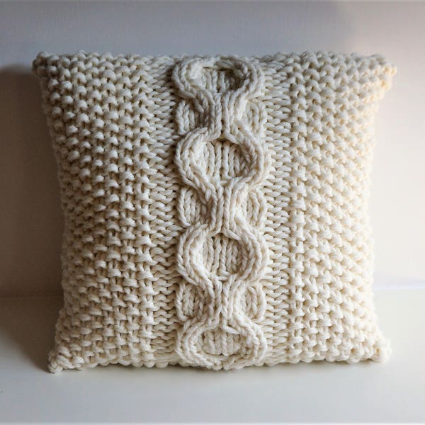 KNITTING PATTERN, Chunky Cabled Pillow Pattern, Knitting Pillow Pattern, Pillow Cover Pattern, Knitting, Pattern, Pillow Pattern, Patterns