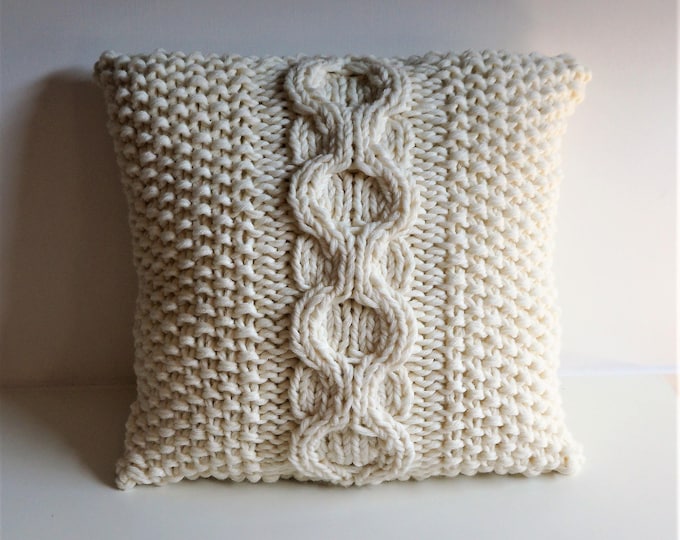KNITTING PATTERN, Chunky Cabled Pillow Pattern, Knitting Pillow Pattern, Pillow Cover Pattern, Knitting, Pattern, Pillow Pattern, Patterns