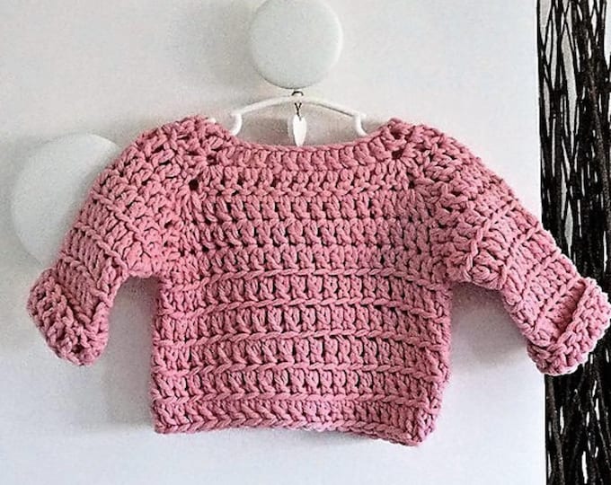 CROCHET PATTERN  Crochet Baby Sweater  - Baby Pullover - Easy crochet