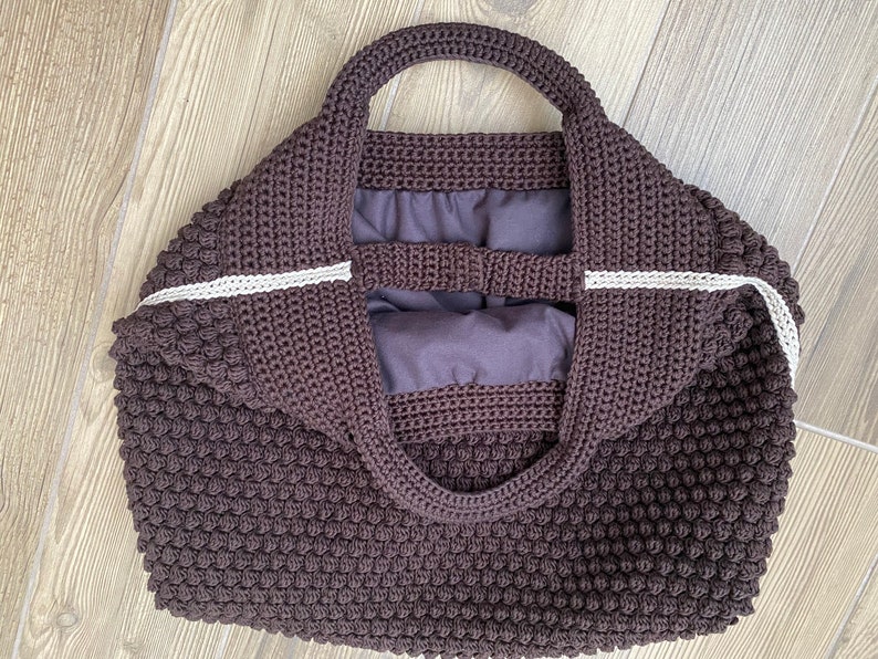 CROCHET PATTERN Arcadia Tote Bag Crochet Bag Pattern crochet purse shopping bag, summer bag beach bag, handbag, crochet shoulder bag image 6