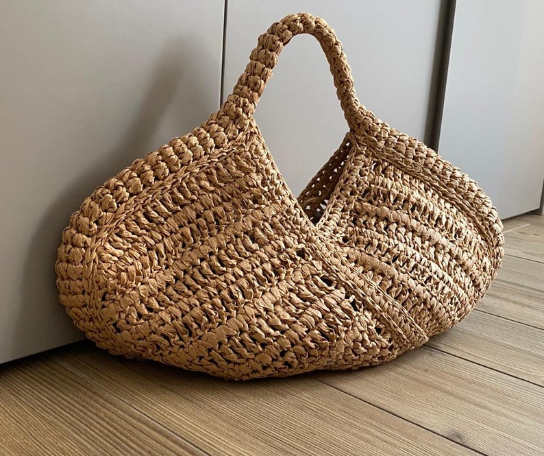 CROCHET PATTERN CETARA Crochet Bag Pattern Raffia Bag crochet purse woman bag shopping bag summer bag beach bag, handbag image 3