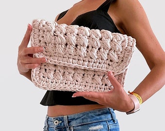 CROCHET PATTERN Brea Pochette Bag Crochet Bag Pattern Tote Pattern femme sac d'été sac de plage, sac à main, crochet