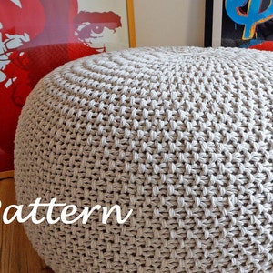 KNITTING PATTERN Knitted Pouf Pattern Poof Knitting Ottoman Footstool Home Decor Pillow Bean Bag, Pouffe, Floor cushion Medium and Large image 3