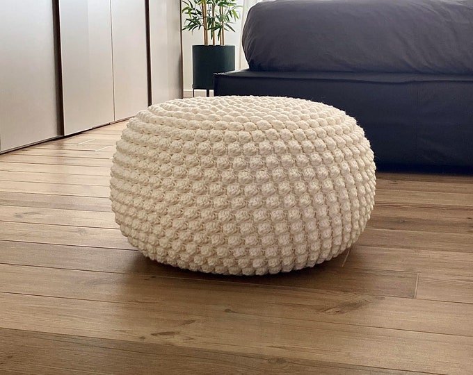 CROCHET PATTERN Simply Chunky Bobbles Pouf Diy Tutorial Crochet Pouf Poof, Ottoman, Footstool, Home Decor, Pillow, Bean Bag, Floor cushion