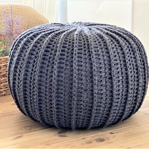 CROCHET PATTERN Super Chunky Crochet Pouf DIY Tutorial Crochet Pouf Poof, Ottoman, Footstool, Home Decor, Pillow, Bean Bag, Floor cushion zdjęcie 2