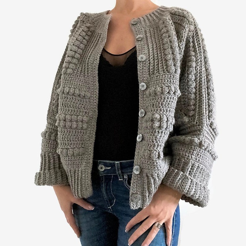 CROCHET PATTERN AMBRE Pull Cardigan Adulte Crochet , Femmes Grand-mère Carré Veste Crochet Pull Crochet Tutoriel Crochet Facile image 9