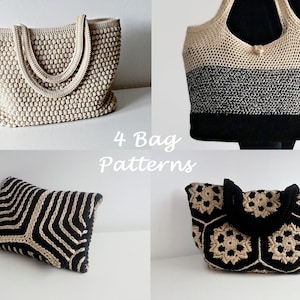 CROCHET PATTERN Crochet Bag Pattern Tote Pattern crochet purse  woman bag, shopping bag, summer bag beach bag, handbag, crochet shoulder bag