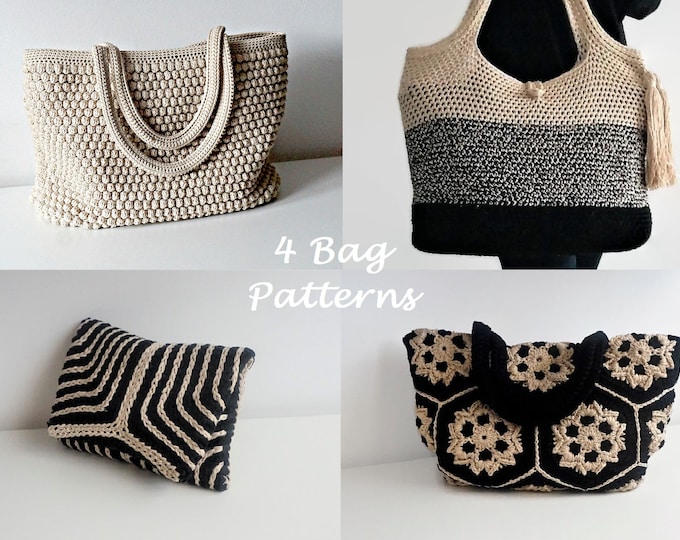 CROCHET PATTERN Crochet Bag Pattern Tote Pattern crochet purse  woman bag, shopping bag, summer bag beach bag, handbag, crochet shoulder bag