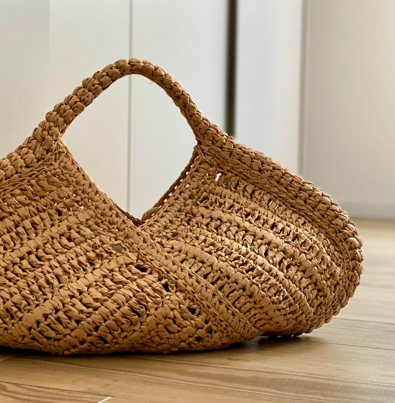 CROCHET PATTERN CETARA Crochet Bag Pattern Raffia Bag crochet purse woman bag shopping bag summer bag beach bag, handbag image 1