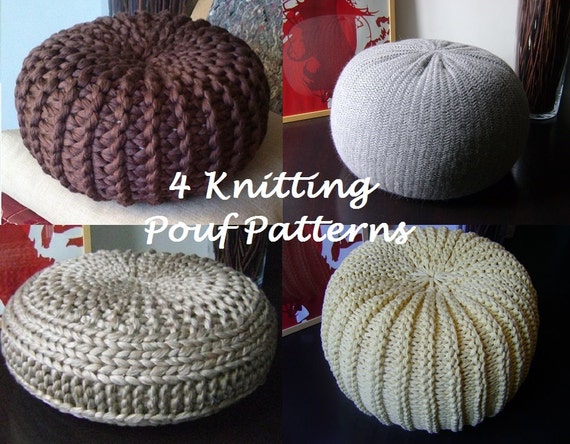 KNITTING PATTERN 40 Knitted Pouf Floor Cushion Patterns Etsy Classy How To Knit A Pouf Cover KNITTING PATTERN 40 Knitted Pouf Floor Cushion Patterns Etsy Classy How To Knit A Pouf Cover