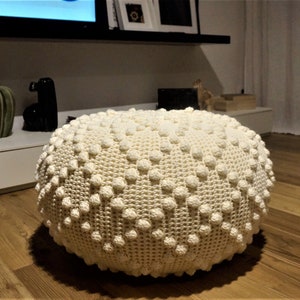 CROCHET PATTERN DIY Tutorial Large Crochet Pouf Poof, Ottoman, Footstool, Home Decor, Pillow, Bean Bag, Floor cushion Crochet Pattern image 2