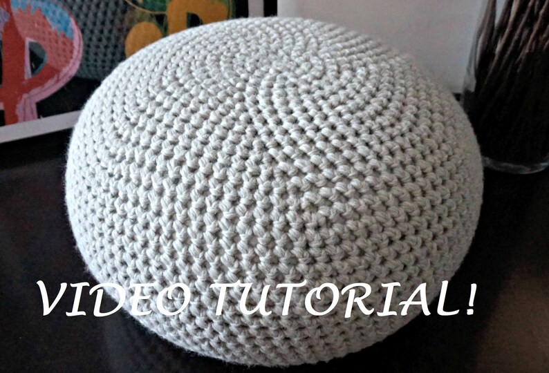 CROCHET PATTERN Diy Tutorial Crochet Pouf Poof, Ottoman, Footstool, Home Decor, Pillow, Bean Bag, Floor cushion Easy Crochet Pattern image 3