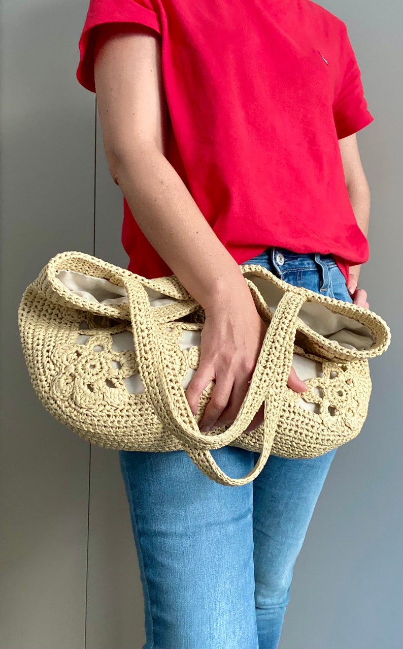 CROCHET PATTERN Ravenna Crochet Bag Pattern Tote Pattern crochet purse, shopping bag, summer bag beach bag, handbag, crochet shoulder bag image 5