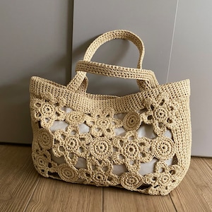 CROCHET PATTERN Ravenna Crochet Bag Pattern Tote Pattern crochet purse, shopping bag, summer bag beach bag, handbag, crochet shoulder bag zdjęcie 1