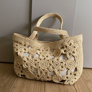 MODELLO CROCHET Modello borsa all'uncinetto Ravenna Modello tote borsa all'uncinetto, borsa della spesa, borsa estiva, borsa da spiaggia, borsetta, borsa a tracolla all'uncinetto
