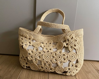 MODELLO CROCHET Modello borsa all'uncinetto Ravenna Modello tote borsa all'uncinetto, borsa della spesa, borsa estiva, borsa da spiaggia, borsetta, borsa a tracolla all'uncinetto