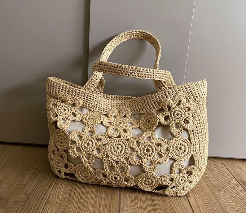 CROCHET PATTERN Ravenna Crochet Bag Pattern Tote Pattern crochet purse, shopping bag, summer bag beach bag, handbag, crochet shoulder bag image 1