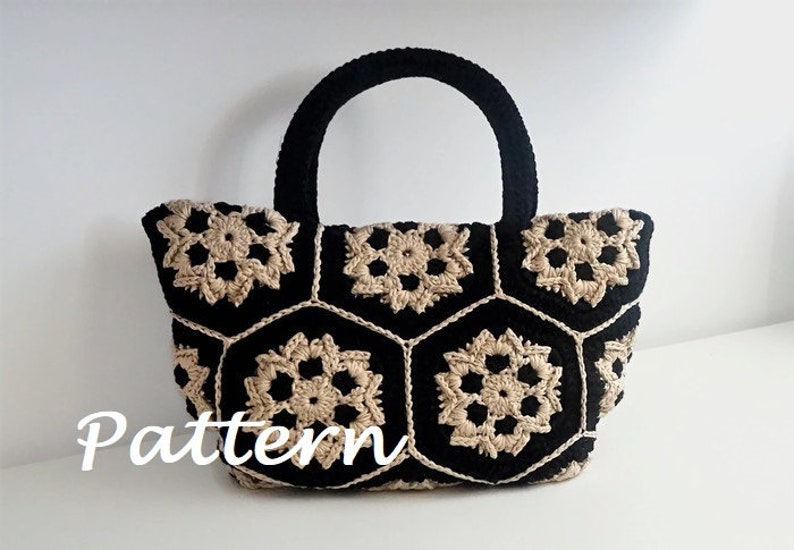 CROCHET PATTERN Crochet Bag Pattern Tote Pattern crochet purse woman bag, shopping bag, handbag, crochet shoulder bag, market bag image 5