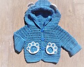 Crochet baby boy jacket sale