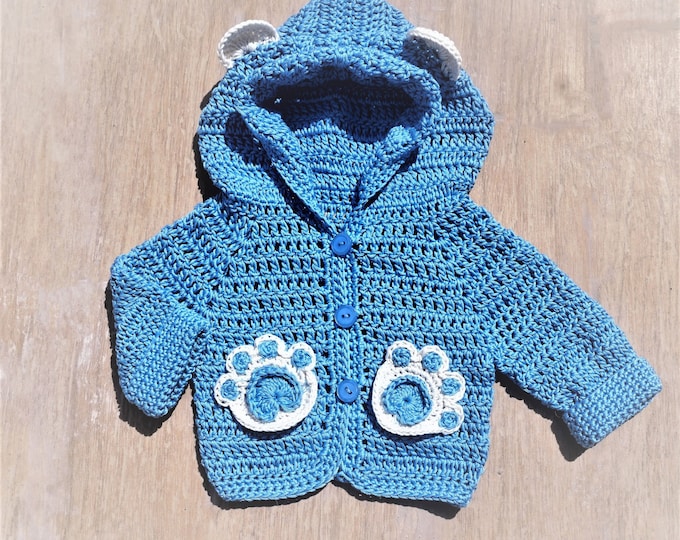 CROCHET PATTERN  Baby Bear Jacket, Crochet Baby, Child Jacket, Sweater, Baby Pullover, Easy crochet
