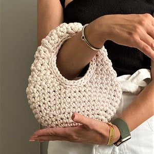 CROCHET PATTERN MINIMEALBA Crochet Bag Pattern Raffia Bag crochet purse  woman bag shopping bag summer bag beach bag, handbag