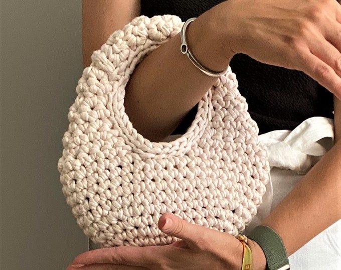 CROCHET PATTERN MINIMEALBA Crochet Bag Pattern Raffia Bag crochet purse  woman bag shopping bag summer bag beach bag, handbag