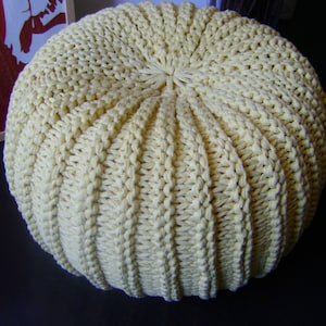 KNITTING PATTERN Tutorial XXL Pouf Poof, Ottoman, Footstool, Home Decor, Pillow, Bean Bag, Floor cushion (Knitting Pattern)