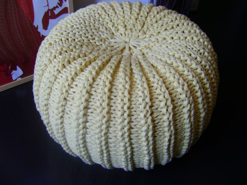 KNITTING PATTERN Tutorial XXL Pouf Poof Ottoman Footstool Etsy Canada