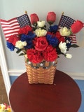 Patriotic Floral Arrangement in a Patriotic Basket product logo