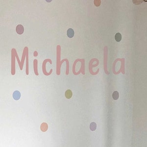 Pegatinas de tela para pared con nombre personalizado, 20 cm de alto, reutilizables