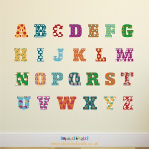 Fabric Alphabet Wall Stickers,  Alphabet & Number Wall Decals For Kids Reusable and removable