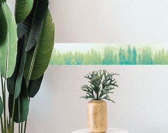 Fabric Wall Sticker Treeline Border - Removable Rental Home Decor