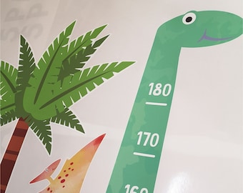 Adorable  Dinosaur Height Chart Wall Sticker - Reusable Fun Kids Decor