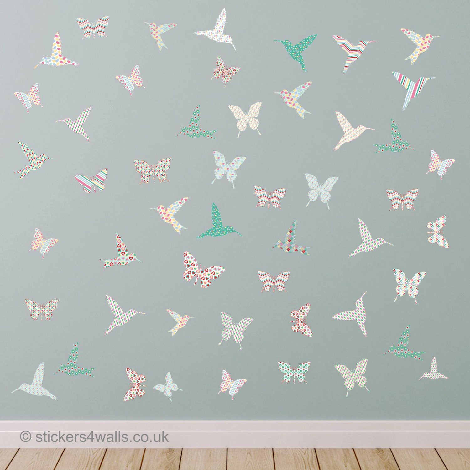 Hummingbird Wall Stickers Bird Wall Stickers Butterfly Wall Etsy UK