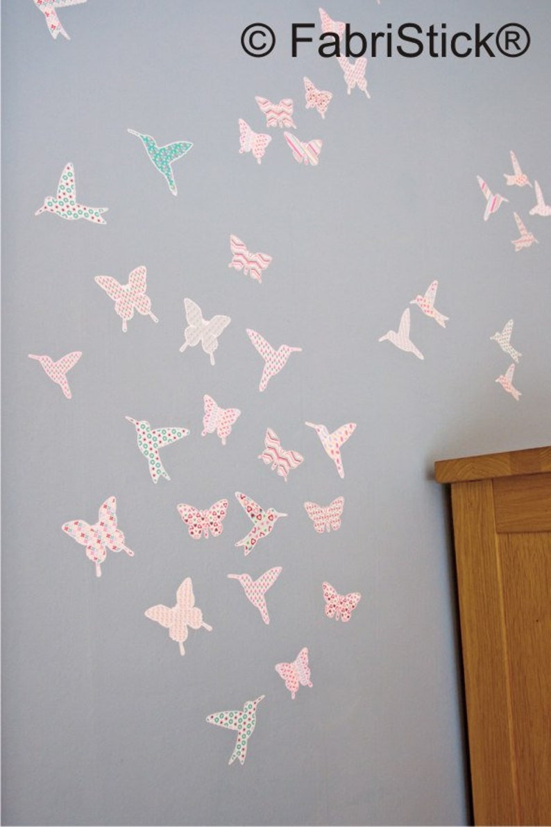 Hummingbird wall stickers, bird wall stickers, butterfly wall stickers, hummingbird decals, butterfly decals, girls wall stickers image 7