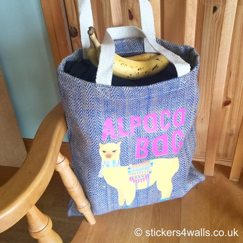 High quality jute bag Strong reusable bag Alpaca Bag Fabric Bag trendy reusable shopping bag Blue reusable shopper Jute shopping bag