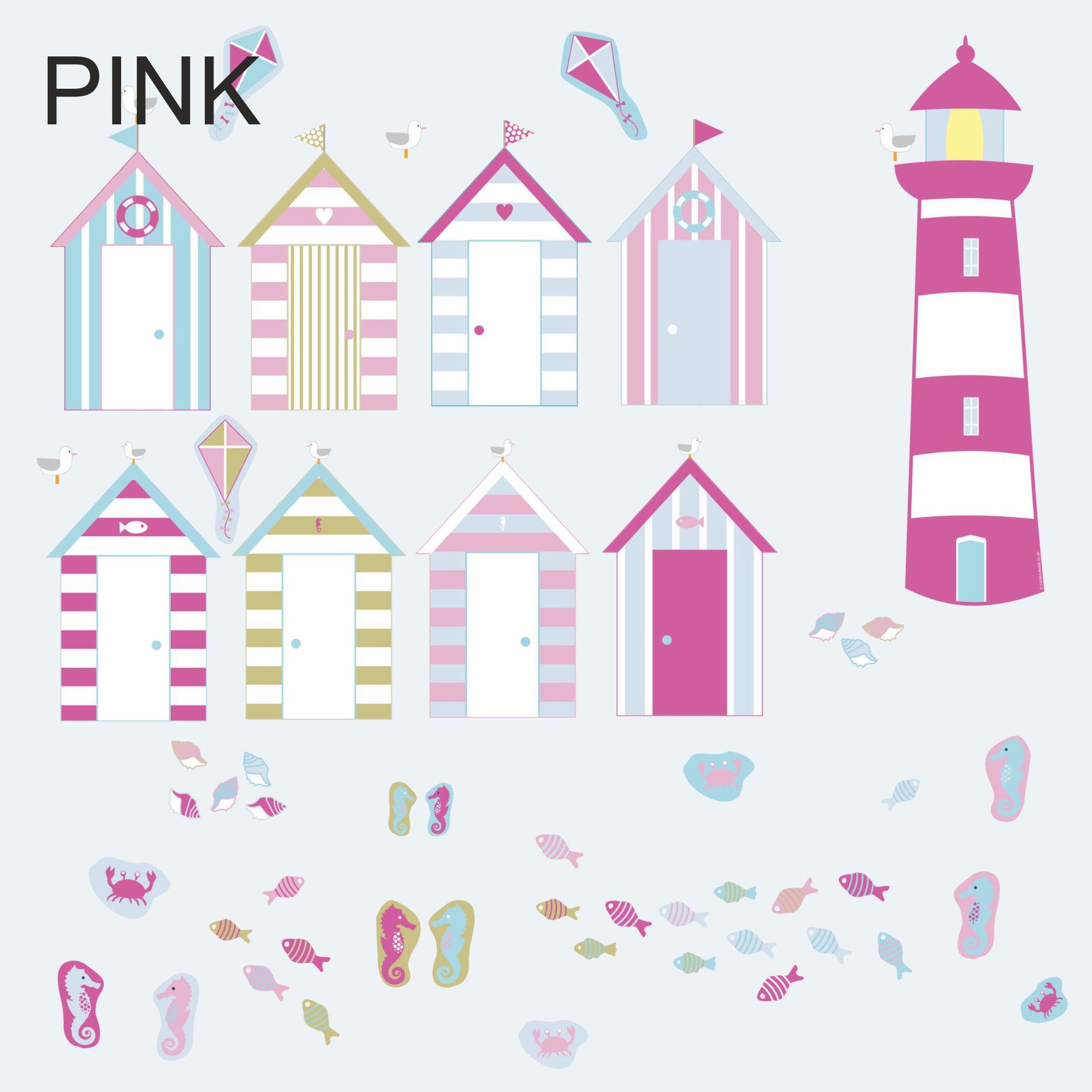 Reusable Beach Hut Fabric Wall Stickers Seaside Themed Wall Etsy UK