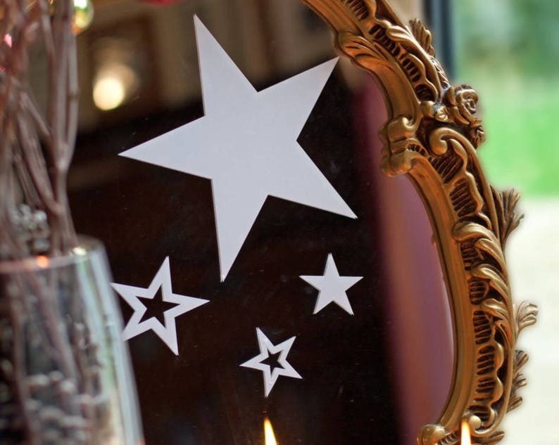 Reusable Star Window Stickers White Star Window Decals Star Etsy