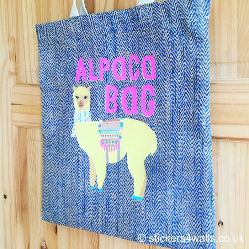 High quality jute bag Strong reusable bag Alpaca Bag Fabric Bag trendy reusable shopping bag Blue reusable shopper Jute shopping bag