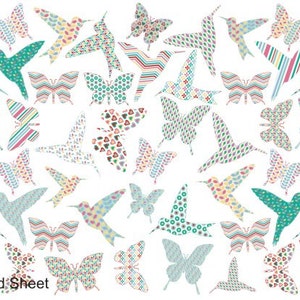 Hummingbird wall stickers, bird wall stickers, butterfly wall stickers, hummingbird decals, butterfly decals, girls wall stickers image 5