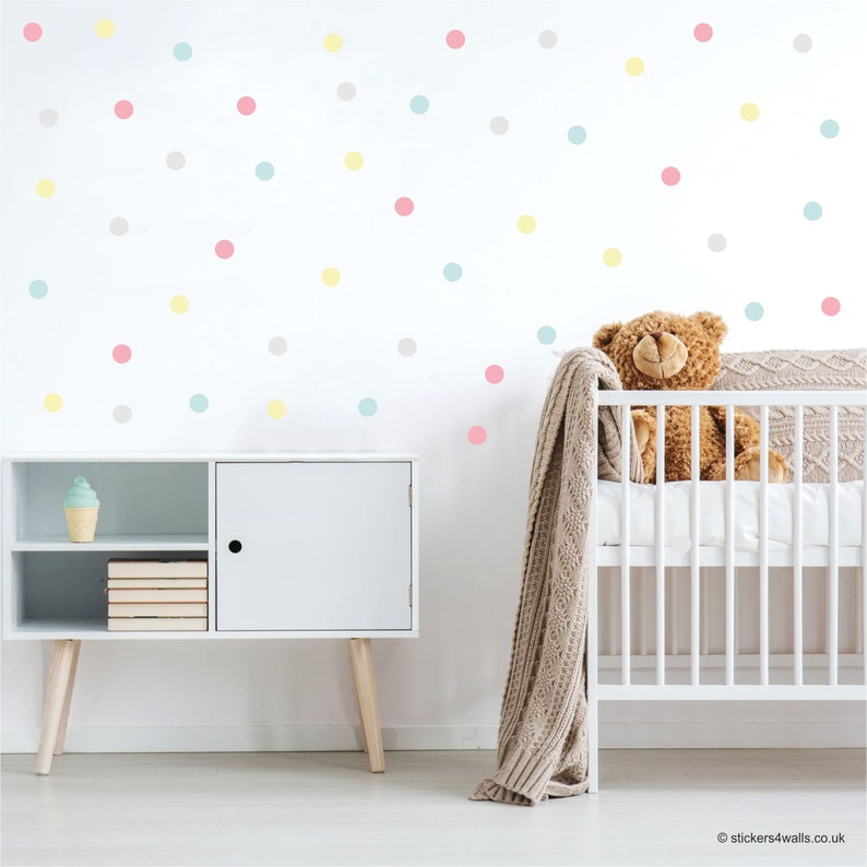 polka dot wall stickers polka dot wall decals dotty nursery | etsy