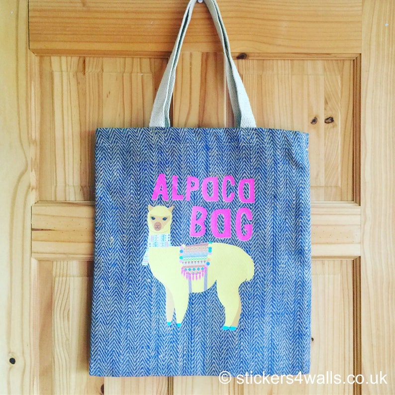 High quality jute bag Strong reusable bag Alpaca Bag Fabric Bag trendy reusable shopping bag Blue reusable shopper Jute shopping bag
