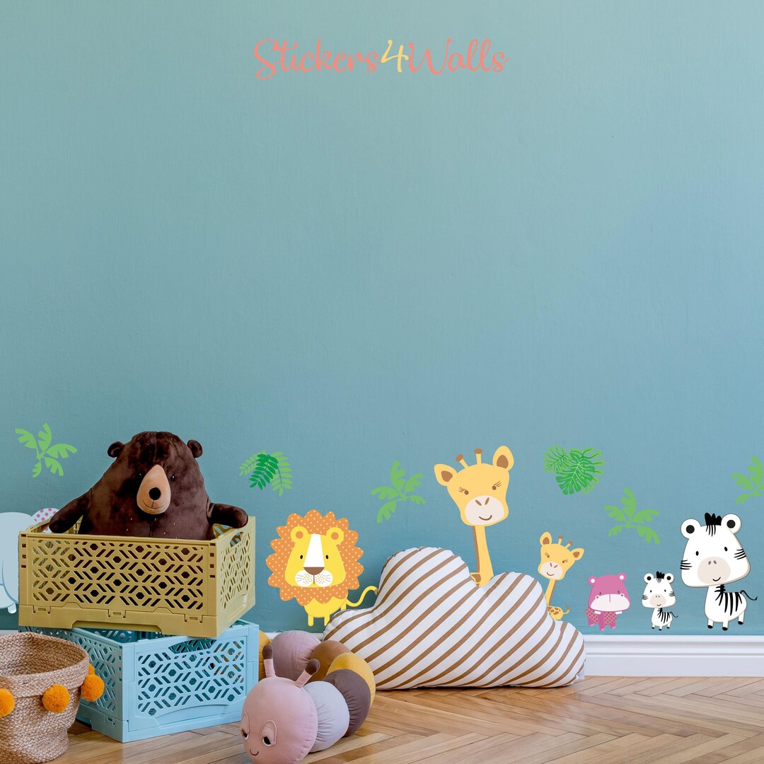 Safari Animal Fabric Wall Stickers: Reusable Jungle Nursery Decor - Etsy