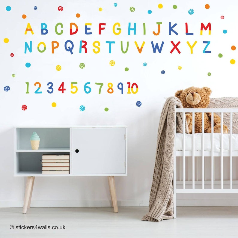 Reusable Alphabet Fabric Wall Stickers Number and Letter Wall Etsy UK