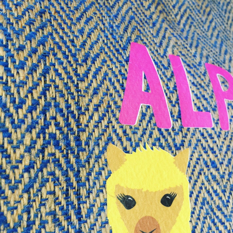 High quality jute bag Strong reusable bag Alpaca Bag Fabric Bag trendy reusable shopping bag Blue reusable shopper Jute shopping bag