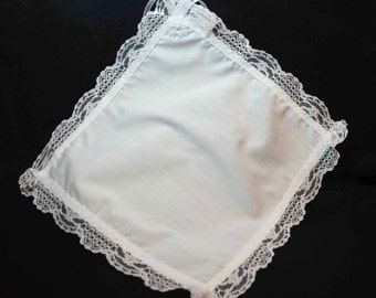 Beautiful Lace Trimmed Handkerchief, Bridal Handkerchief