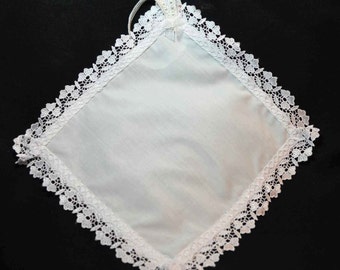 Beautiful Lace Trimmed Handkerchief, Bridal Handkerchief