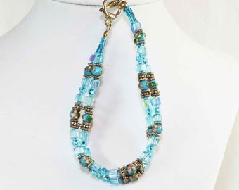 Beautiful Blue Cloisonne' Beaded Bracelet, Limited Edition